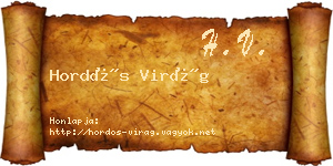 Hordós Virág névjegykártya